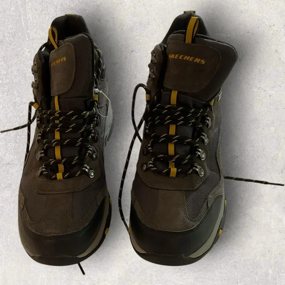 Skechers 65672 Mens 9.5 Hiking Boots Memory Foam Water Repellent New NWT